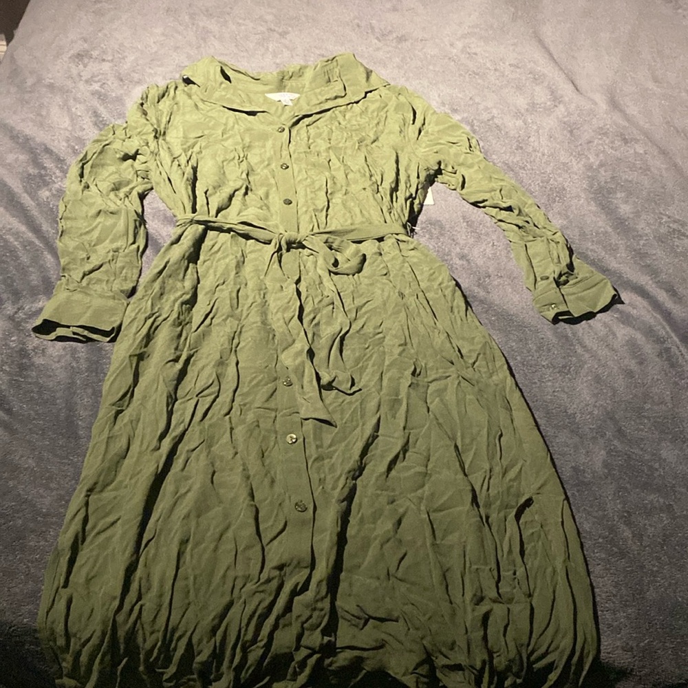 Time and true 
Large 
Green causal dress